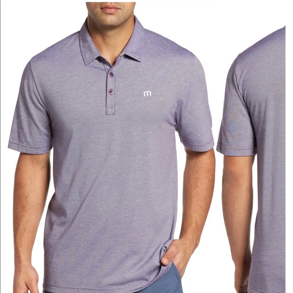NWOT Travis Mathew The Zinna Slub Pique Polo Purple
